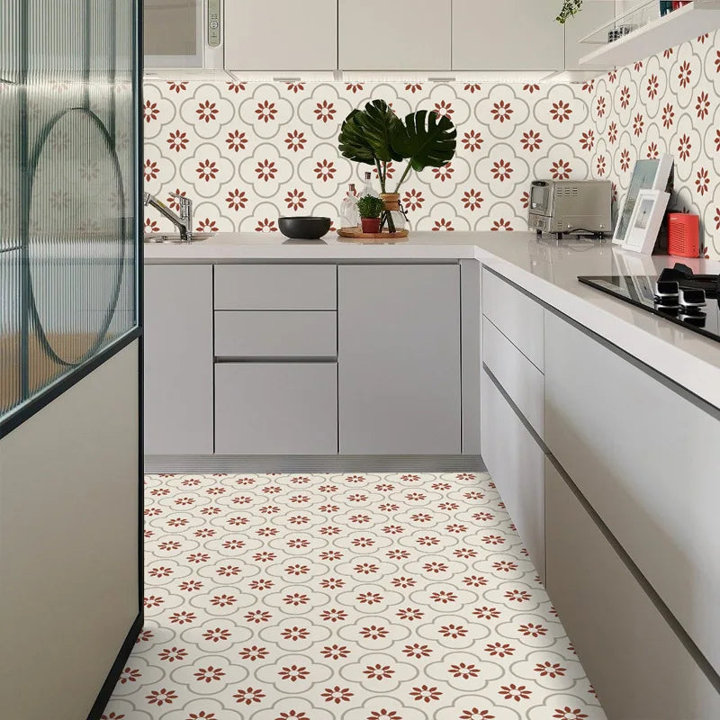 Self-adhesive Flooring Vinyl Mandala Design Floor Sticker Waterproof For Bathroom Living Room Decor Accessories Tiles Non-slip