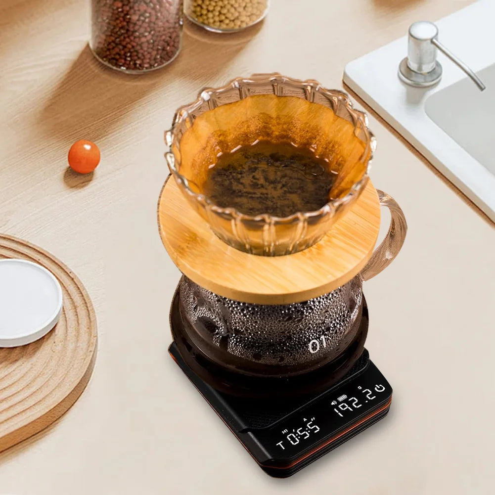 Portable Digital Kitchen Scale 0.1g High Precision Electronic Coffee Scale with Timer LED Display Kitchen Scale Home Accessories