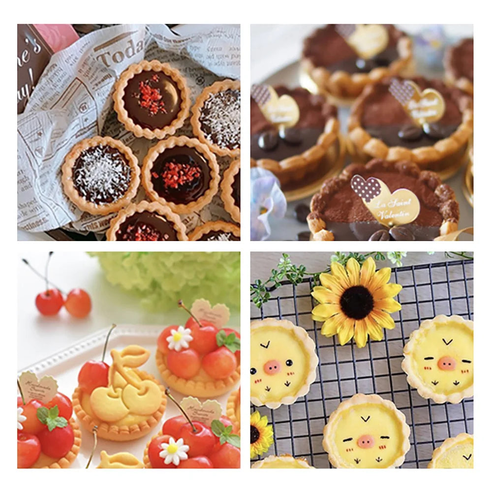 Carbon Steel Flower Lace Bakeware Mold Mini Cupcake Biscuit Mold DIY Mould Cookie Fruit Egg Tart Kitchen Pastry Baking Tool