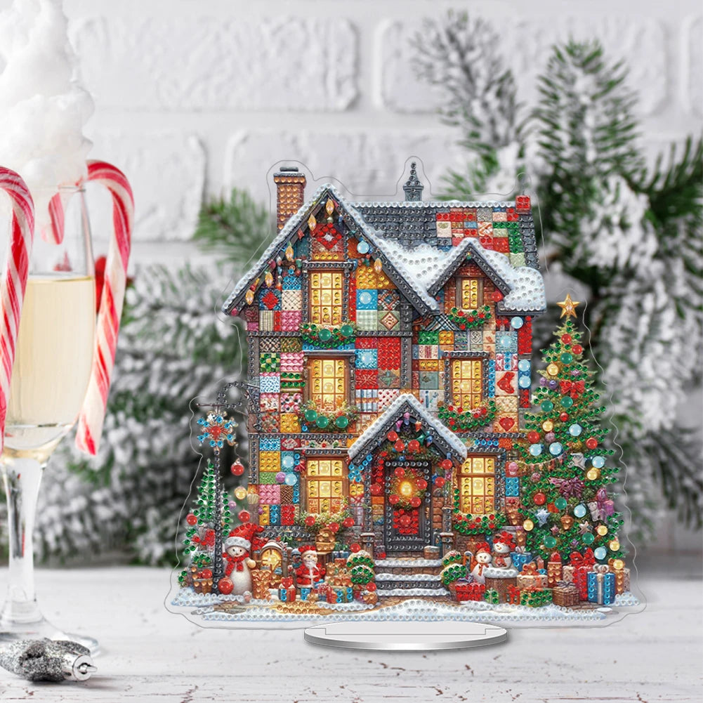 Christmas Special Shaped Desktop Diamond Art Kits Acrylic Diamond Painting Desktop Ornaments Kit for Home Office Desktop Decor