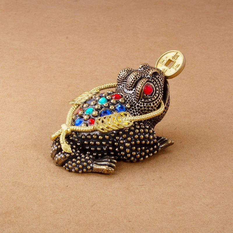 Feng Shui Toad Money Lucky Fortune Wealth Chinese Frog Toad Coin Home Office Decoration Lucky Gifts Tabletop Ornaments
