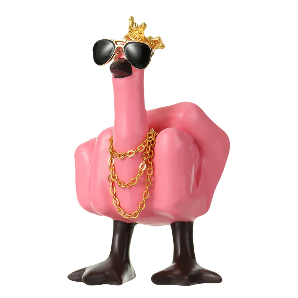 Middle Finger Duck Decorative Figurine Resin Tabletop Duck Ornament 7.5cm Funny Duck Statue for Home Garden Desk Decoration