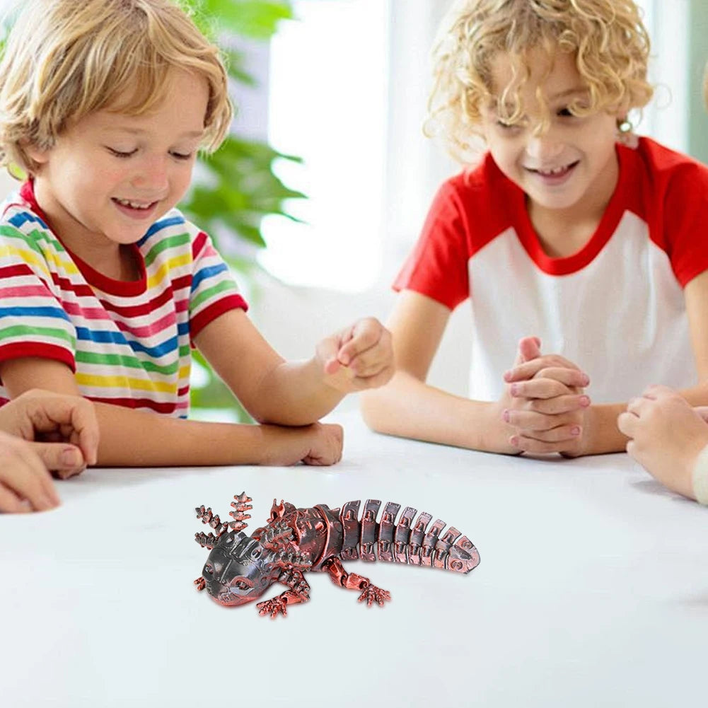 Articulated Mechanical Axolotl Figurine Collectible Axolotl Fidget Toy Executive Desk Toy for Stress Relief Home Decor