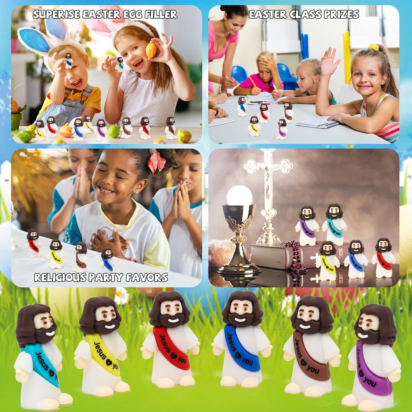 50pcs mini Jesus ornaments Jesus statues desktop decorations party gifts decorations savior Easter Christmas gifts