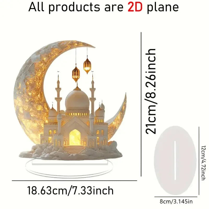 Ramadan Festival 2D Acrylic Moon Craft Ornaments 2025 New Eid Al-fitr Mubarak Decoration Islamic Muslim Home Party Table Gift