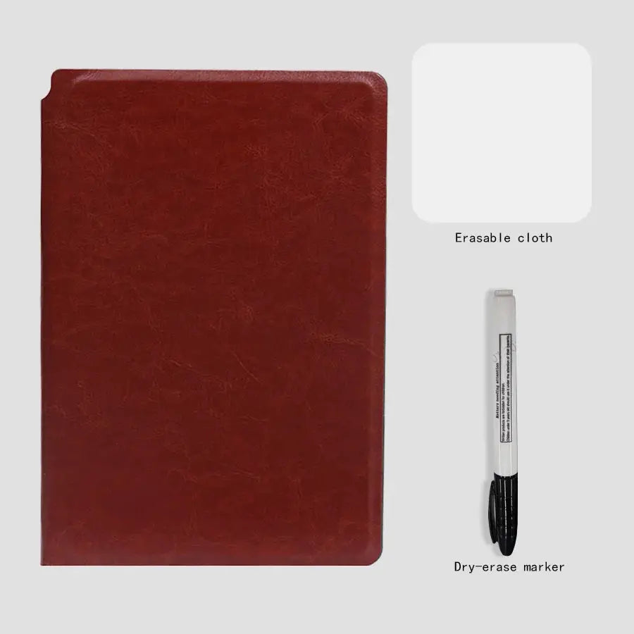 A5 Reusable Whiteboard Notebook Set with Whiteboard Pen Erasing Cloth use as Memo Pad, Weekly Planner, Portable Stylish Office
