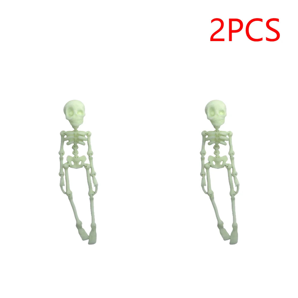 2/5PCS 3D Printed Skeleton Fridge Magnets with Movable Joints Cute Skull Fridge Magnets Home Kitchen Halloween Funny Decoration