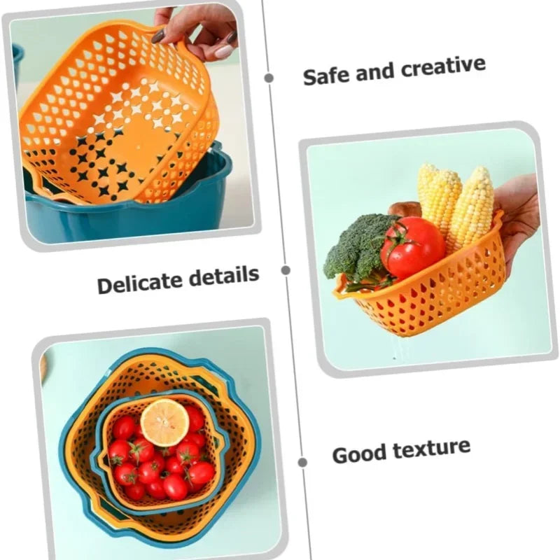 Reusable Kitchen Sink Vegetable drainer Fruit basket For fruit washing Plastic basin vegetable washing basin drain basket Basin