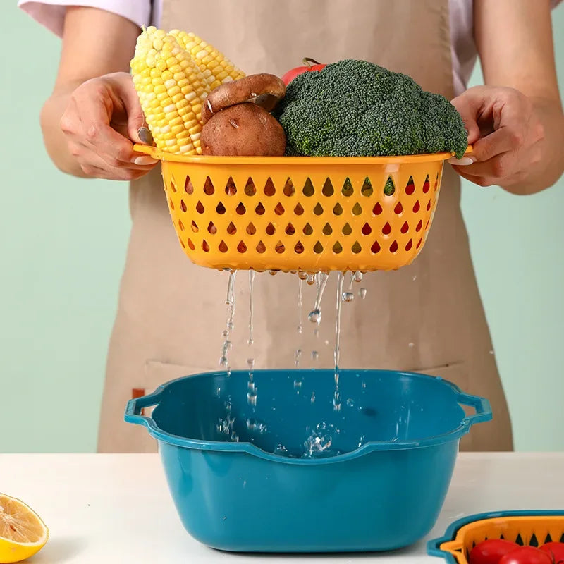 Reusable Kitchen Sink Vegetable drainer Fruit basket For fruit washing Plastic basin vegetable washing basin drain basket Basin