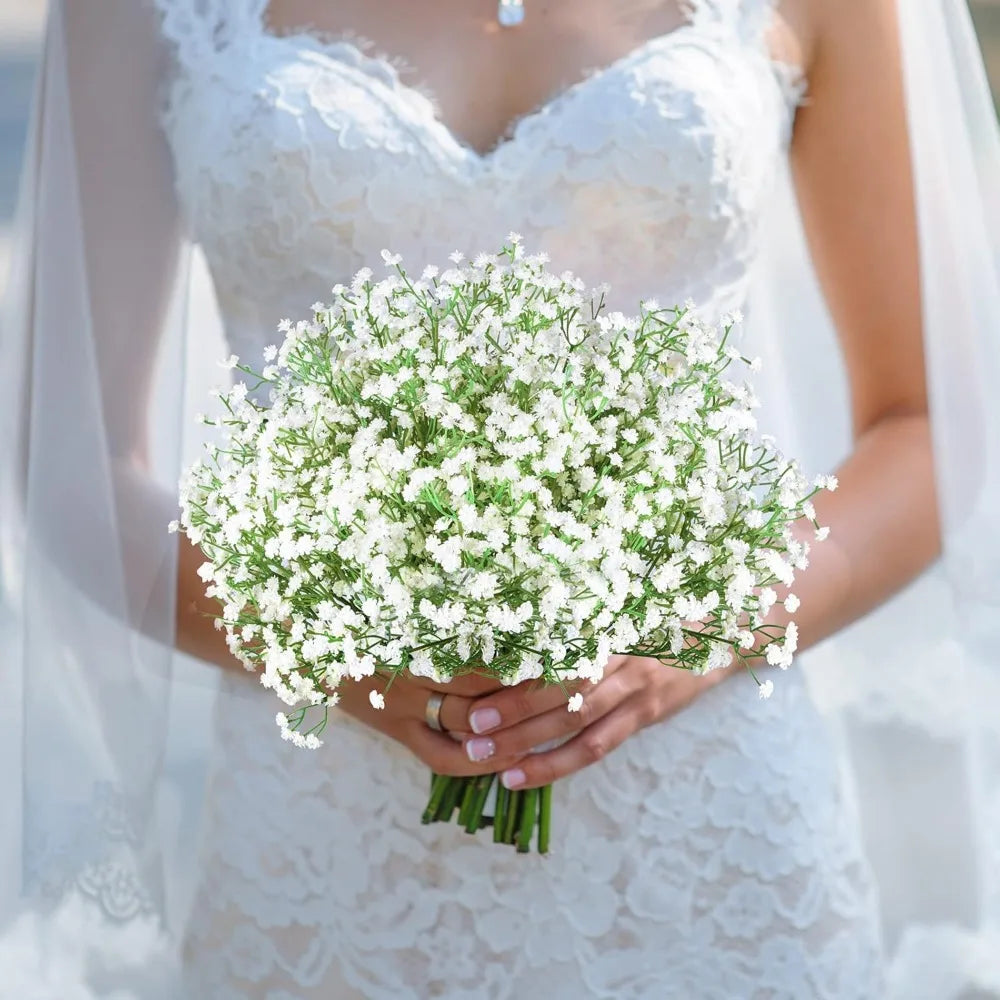 Babys Breath Artificial Flowers,6 Pcs Gypsophila Real Touch Flowers for Wedding Party Home Garden Decoration