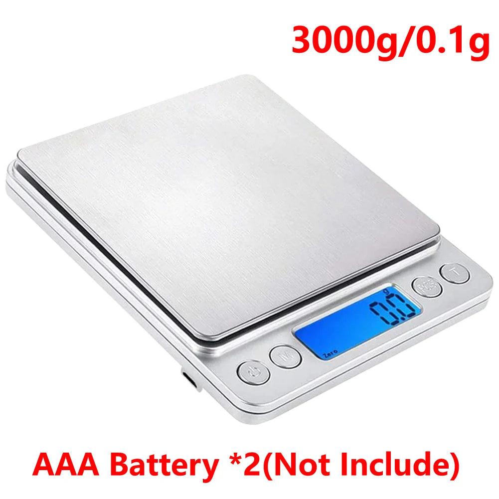 10kg Kitchen Digital Scale USB Charging LCD Display Stainless Steel Electronic Scales Jewelry Food Snacks Weighing Baking Tools