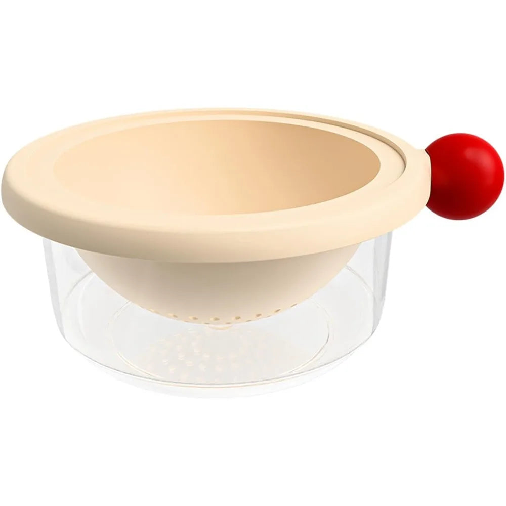 2 Layer Colander Home Decoration Kitchen Food Container Multifunctions for Fruit Washer Elegant Quick Drain Fruit Vegetable Bask