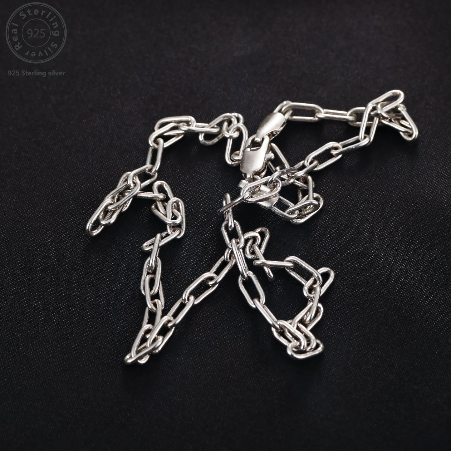 New 925 Sterling Silver Paperclip Neck Chain Basic Link Chain Necklace for Men Women Fine Jewelry Party Gifts Ships from USA