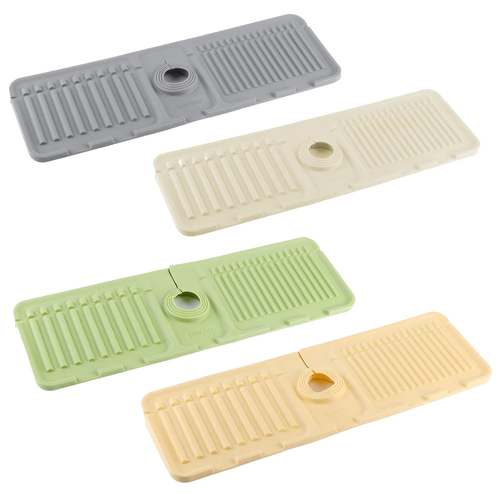 Silicone Drip Catcher Tray Quick Dry Water Catcher Mat Multi-Purpose Faucet Drainage Pad Drying Mat for Kitchen Bathroom
