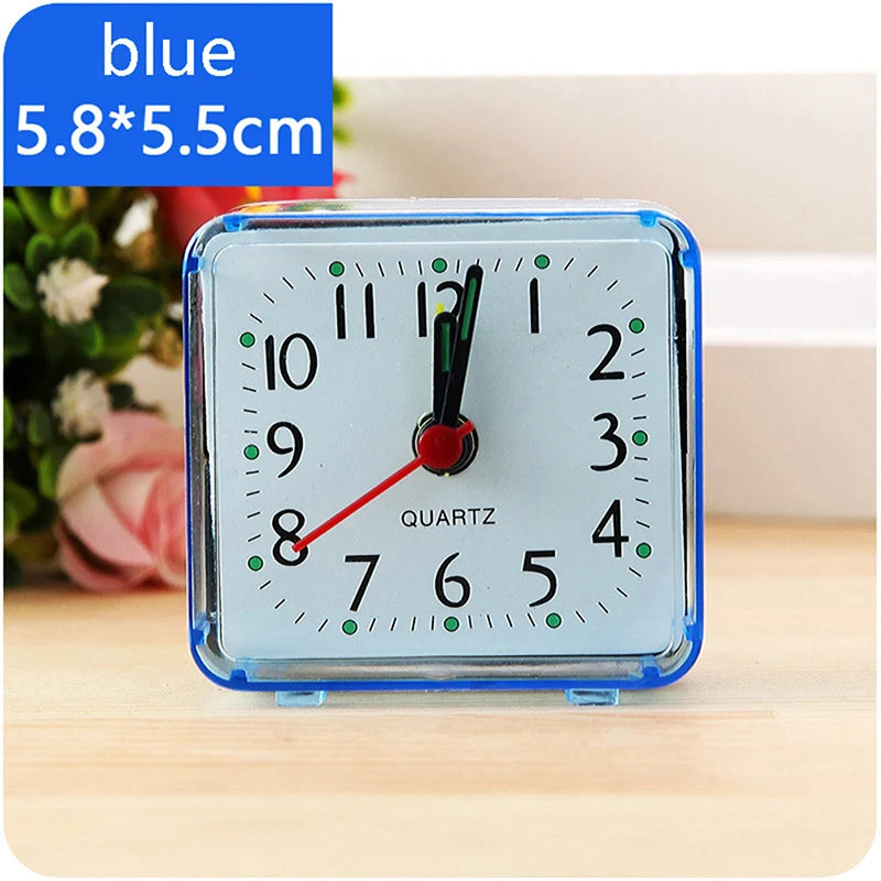 Bedside Student Alarm Clock Analog Alarm Square Crystal Candy Color Desktop Decor Clock Bedroom Electronic Alarm Clock