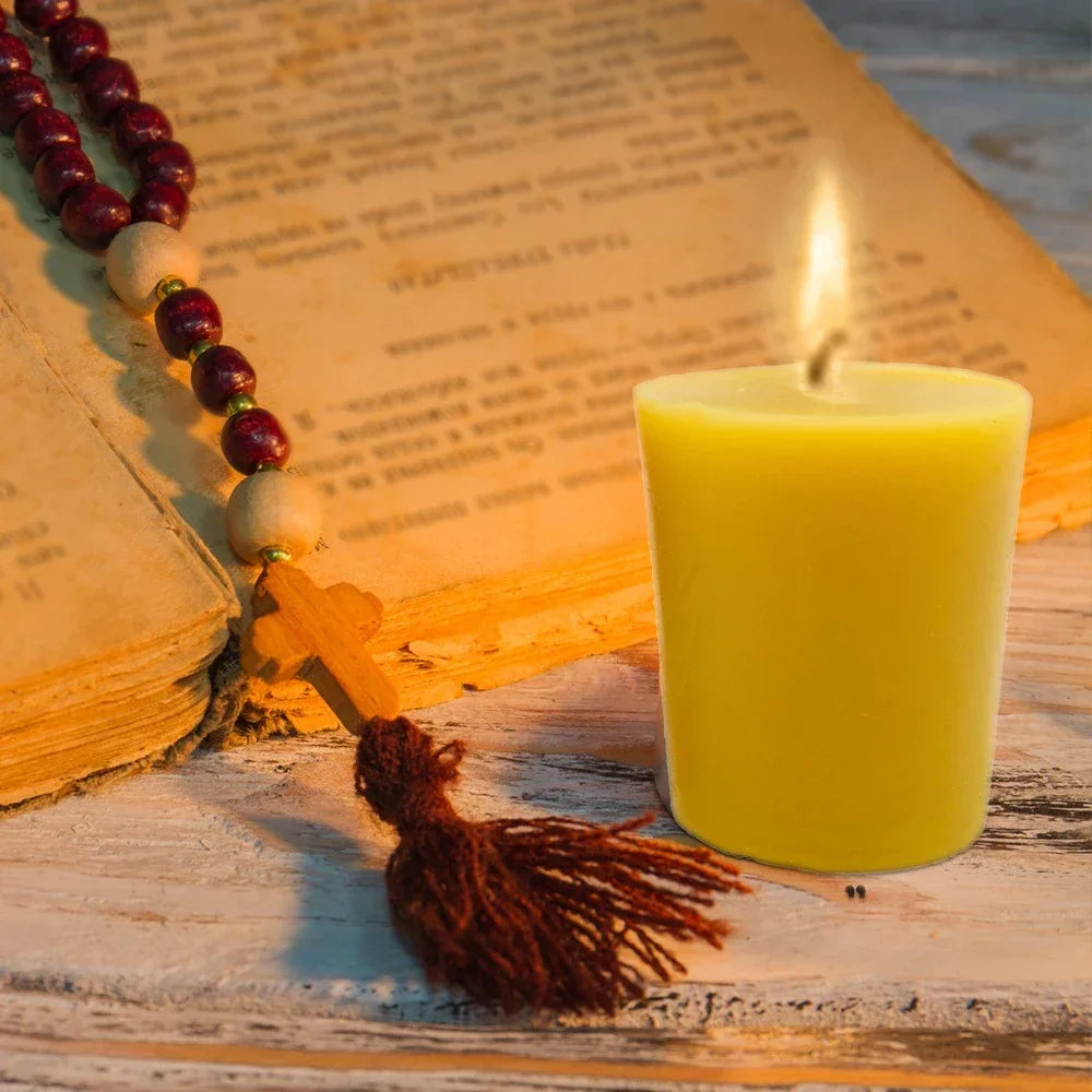 6/12Pack Beeswax Honey Candles for Ritual Tealight Candles Church Prayer Religous Prayer Candles Wholesale Decor Party Birthday