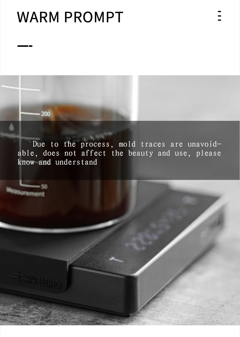 MHW-3BOMBER Digital Kitchen Coffee Scale High Precision Cyclic Rechargeable Espresso Electronic Scale Home Barista Accessories