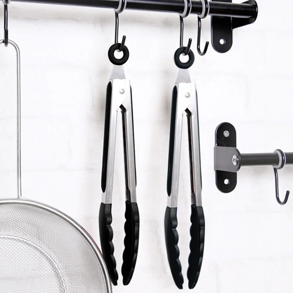 BBQ Grilling Tong Stainless Steel Anti-scalding Bread Food Clip Salad Bread Serving Non-Stick Tool for Kitchen Barbecue