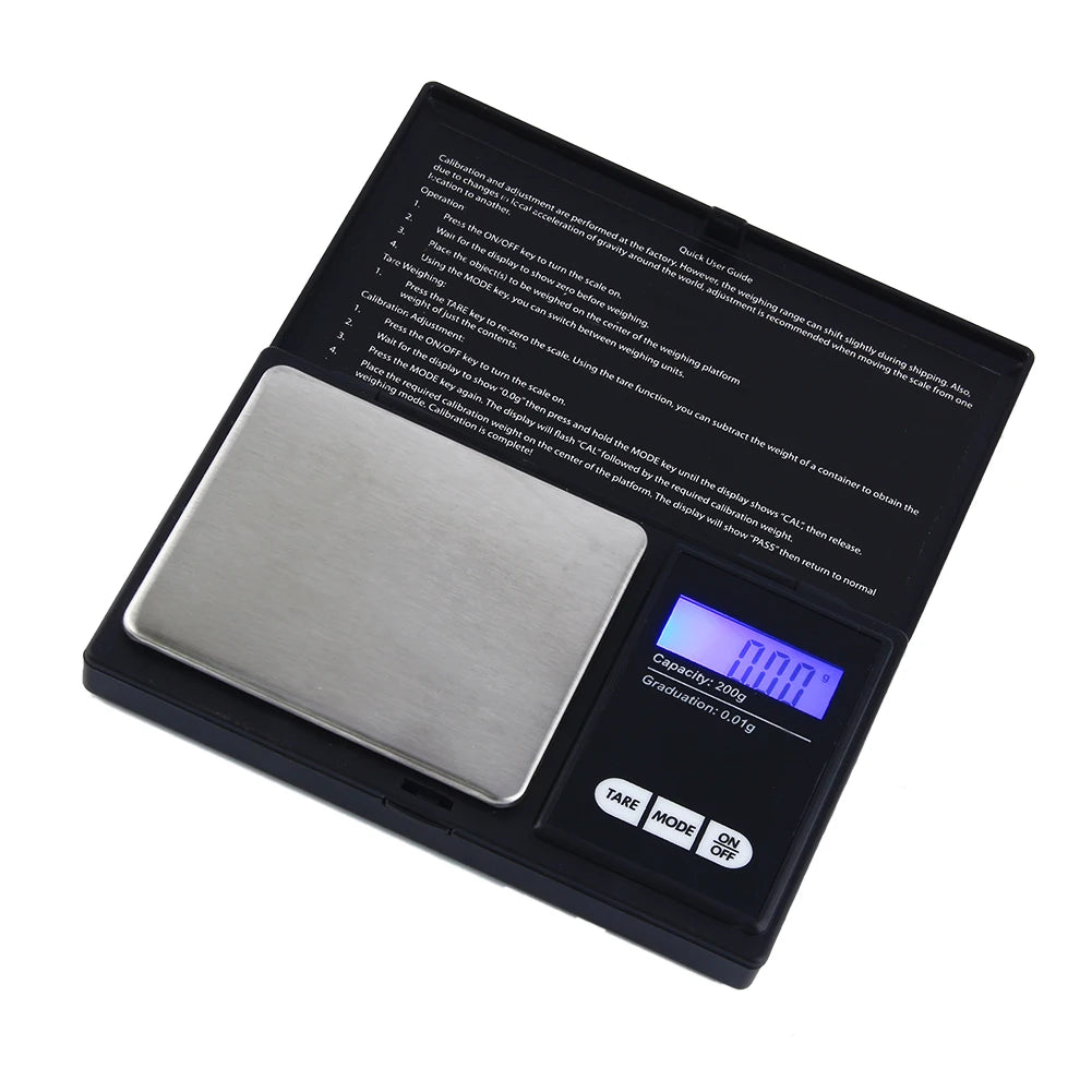 200g X 0.01g Digital Scale Portable Gram Jewelry Gold Silver Herb Digital Scale Kitchen Scale Home Supplies Scale