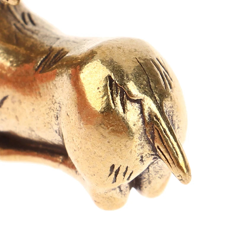 1Pc Retro Brass Christmas Elk Miniature Figurine Festival Decoration Accessories Mini Deer Statue Desktop Ornament Decors