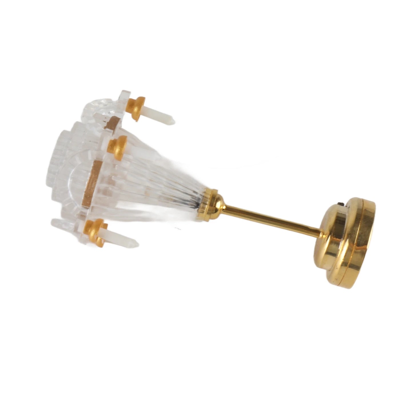 【New】Miniature Chandelier 1/12 Scaled Vivid Decorative Ceiling Lamp with 5 LED Candle for Dollhouse LED Miniature Chandelier