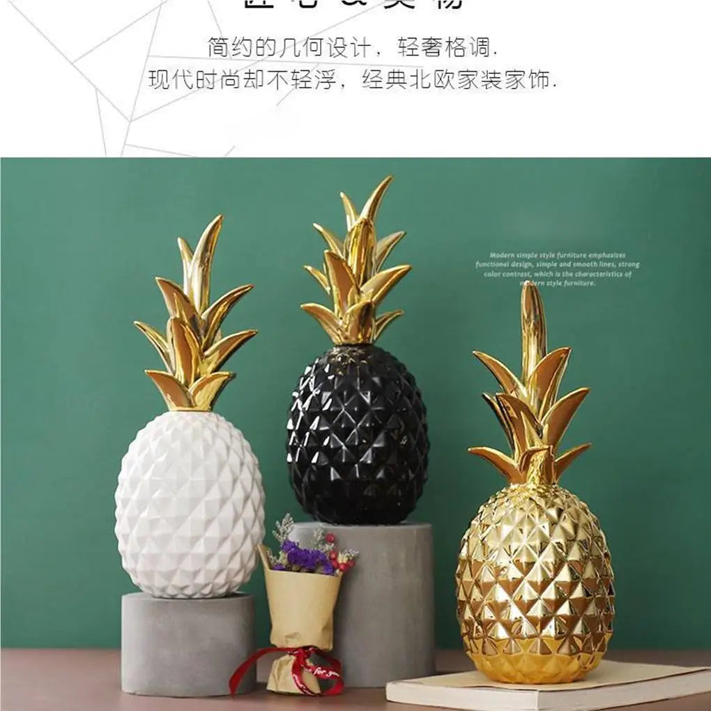 Nordic Golden Pineapple Crafts Desktop Ornament Creative Modern Minimalist Living Room Decor Wedding Gift Home Resin Crafts