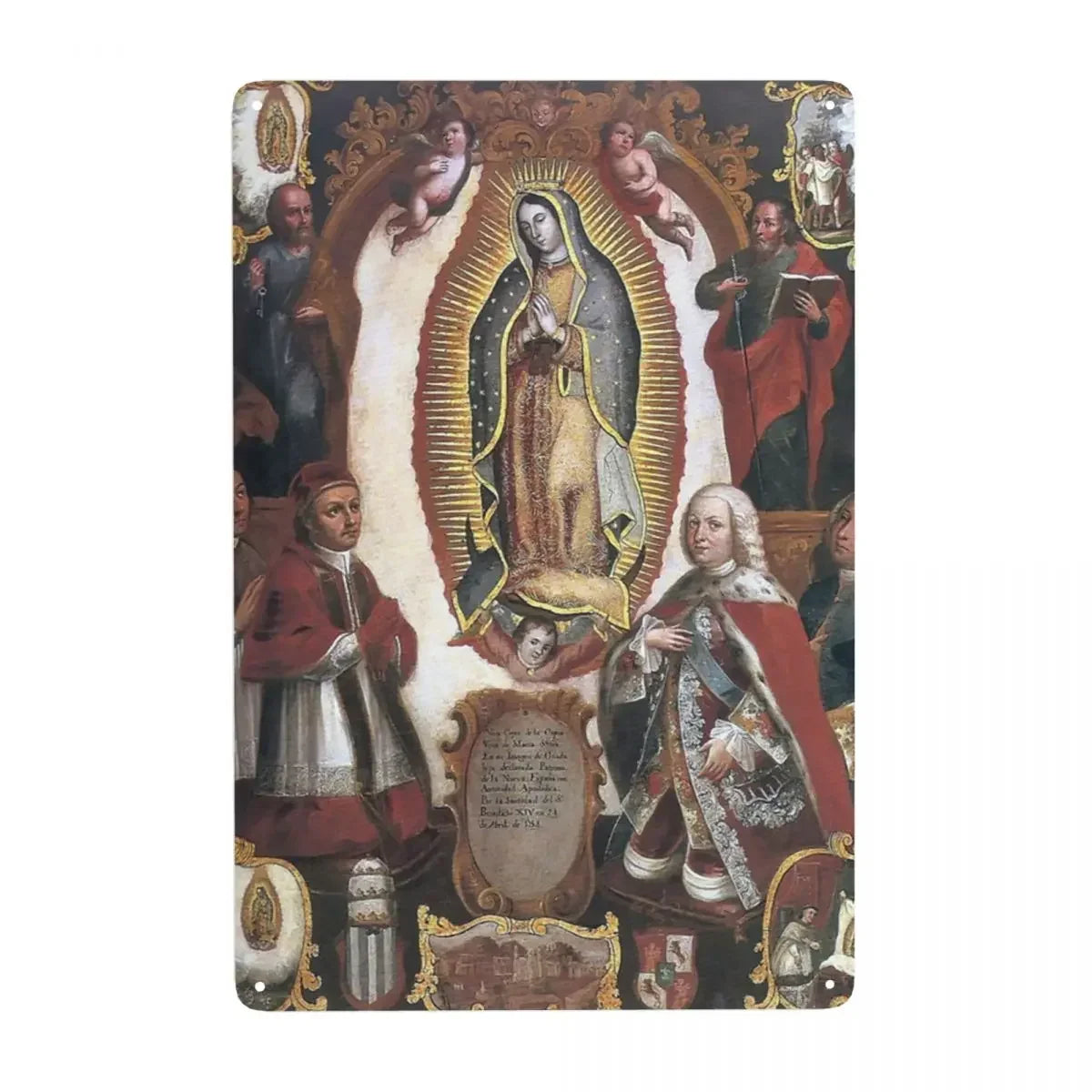Retro Virgin Mary Of Guadalupe Metal Tin Sign - Custom Mexico Catholic Saint Plaque, Pub Cafe Yard Home Decor