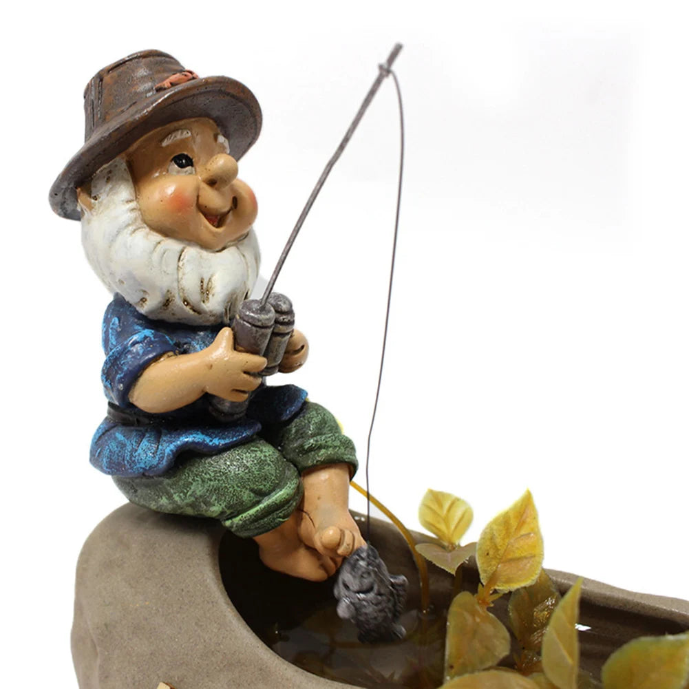 Creative Fishing Gnome Waterproof Fishing Dwarf Elf Figurines Sun Protection Ingenious Design for Outdoor Home Garden Yard Decor