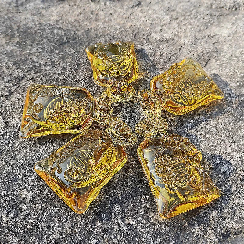Citrine Money Bag Figurine Feng Shui Crystal Crafts Coin Lucky Ornament Office Living Room Table Decoration Glass New Year Gift