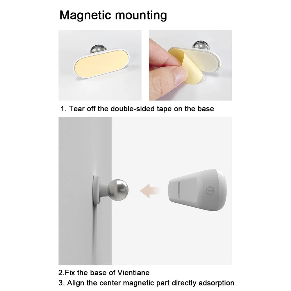 Wireless Magnetic Cabinet Lights Battery Operated LED Eye Protection Light Adjustable Color Brightness & Angle for Home Bathroom
