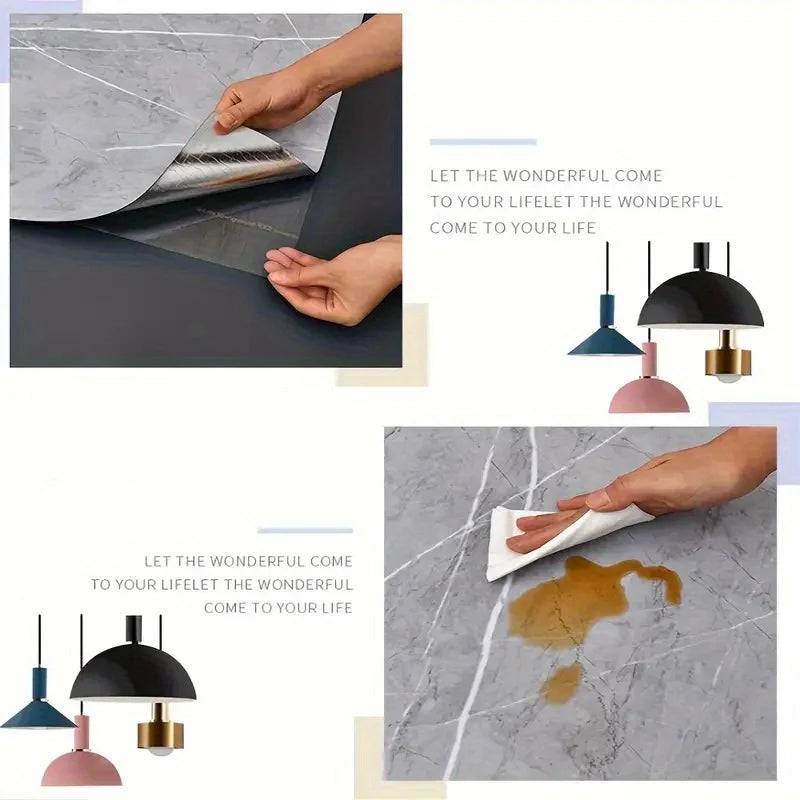 30PCS Peel - off Thickened Floor Stickers: Imitation Marble for Furniture Decoration