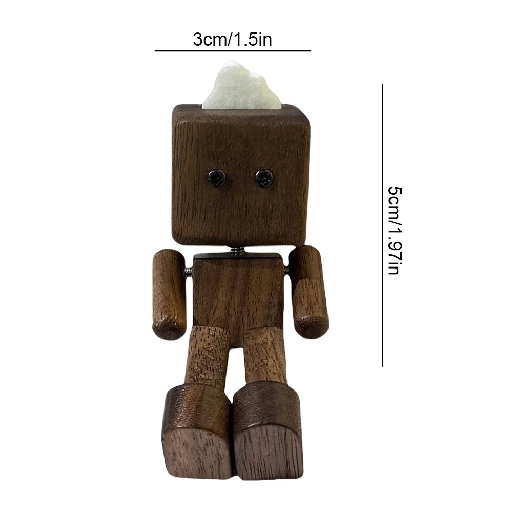 Handmade Shaking Feet Doll Funny Wood Desktop Decor Creative Wooden Man Figurine Handcrafted Statue for Car Dashboard Decor