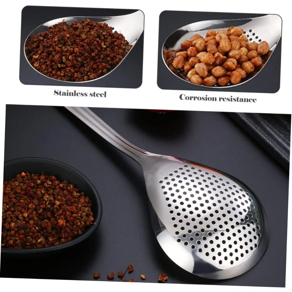 Kitchen Cooking Tool Stainless Steel Colander Slotted Ladle Spoon for Frying