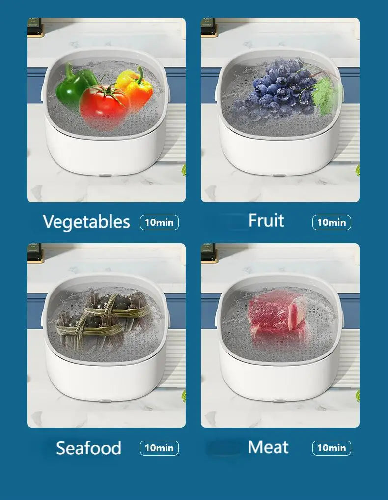 Electric Vegetable Washer – Double-Layer Fruit & Veggie Cleaning Basket, Multi-Functional Kitchen Tool for Home Use