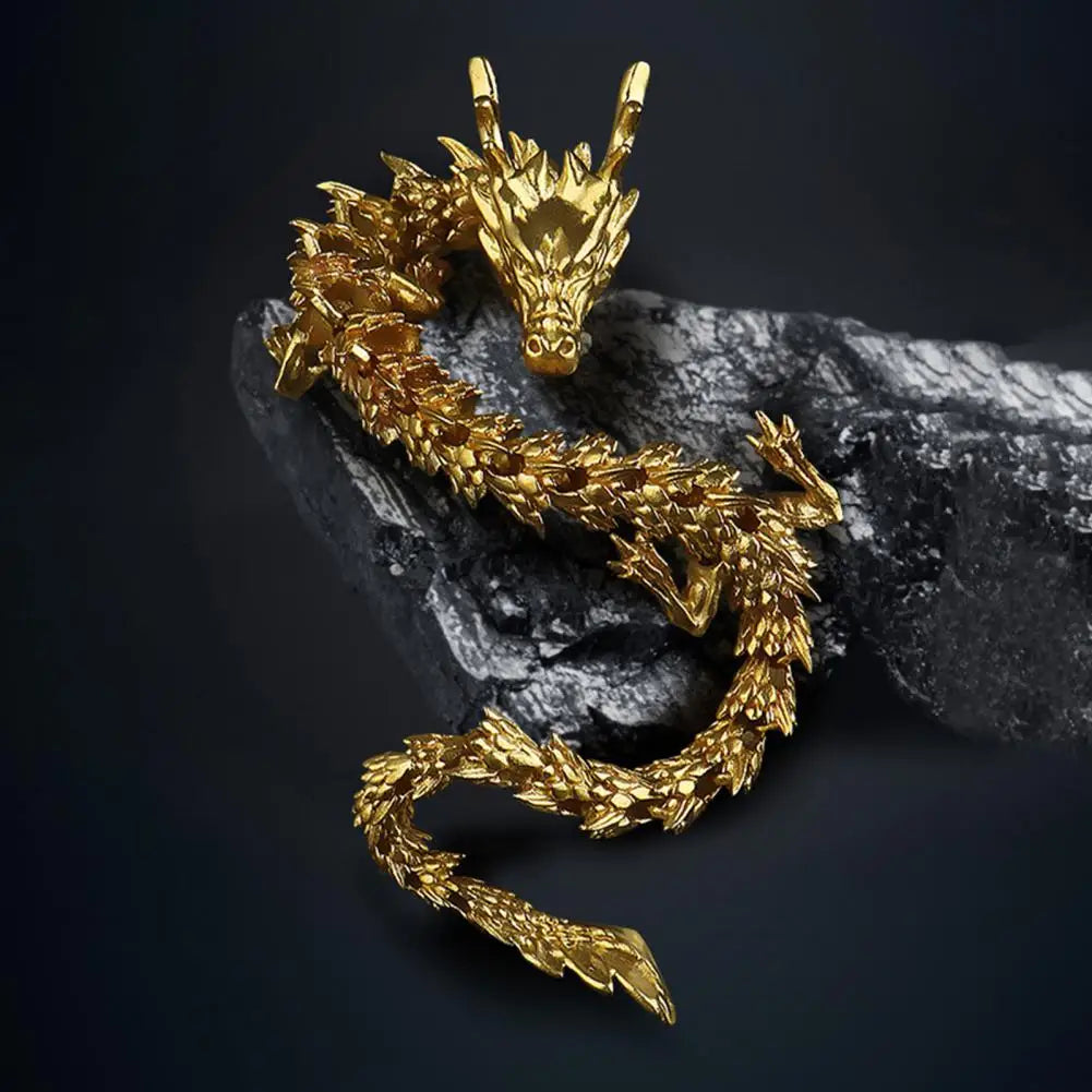 3D Printed Articulated Dragon Chinese Dragon Flexible Realistic Made Ornament Toy Model Home Office Decoration Decor