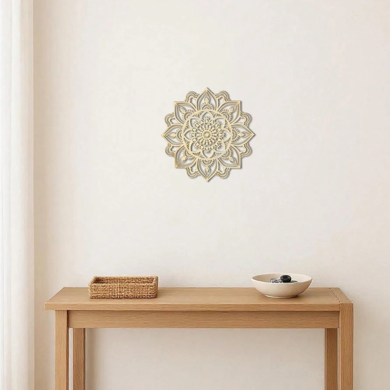 Gold Metal Wall Art Decor – Intricate Mandala Design: Versatile Hanging for Bedroom, Living Room, Study, Office & More