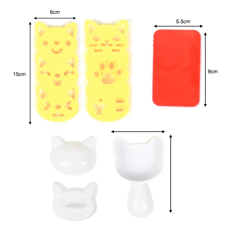 Rice Ball Mold Set Chicken Bear Kawaii Sushi Curry Rice Mould Pattern Bento Accessories Seaweed Cutter Kitchen Tools