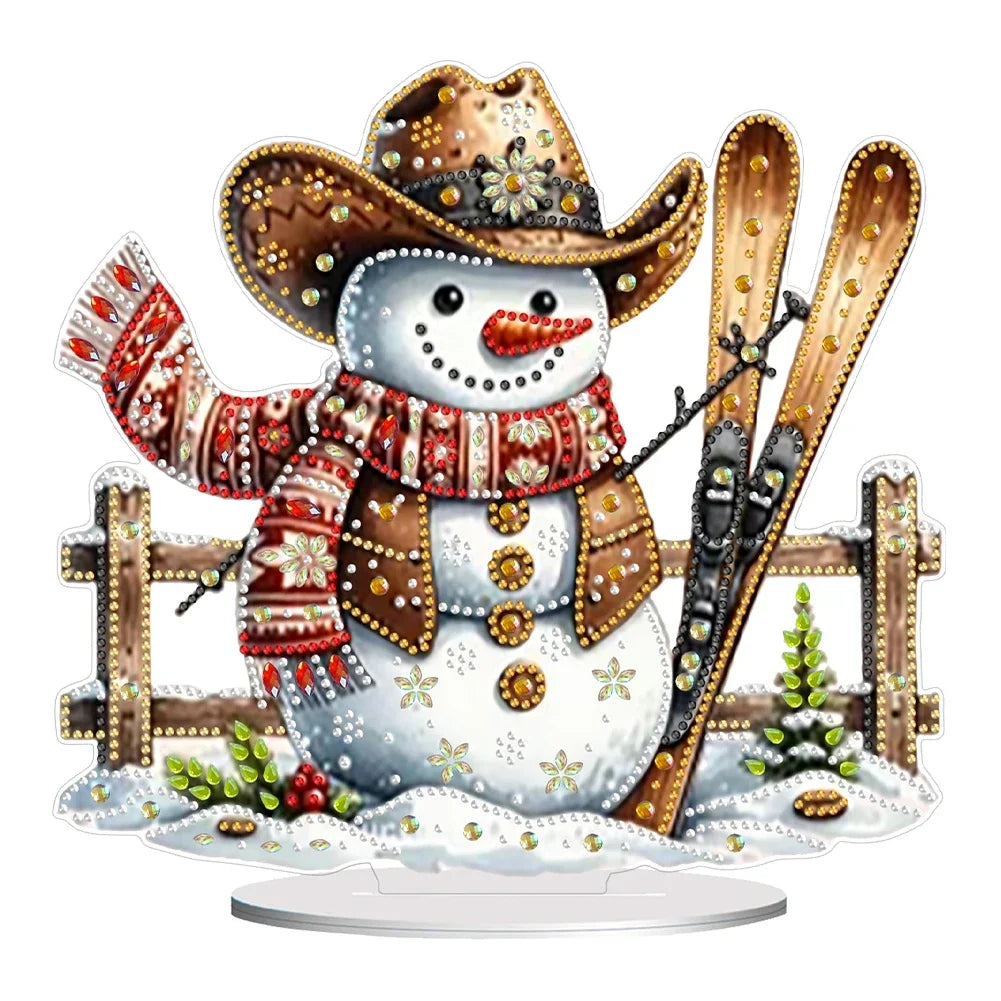 Christmas Special Shaped Desktop Diamond Art Kits Acrylic Diamond Painting Desktop Ornaments Kit for Home Office Desktop Decor