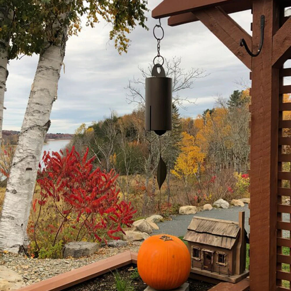 Leaves Wind Chimes Retro Style Serenity Bell Wind Chimes Deep Resonance Metal Deep Tone for Patio Yard Porch Garden Decor