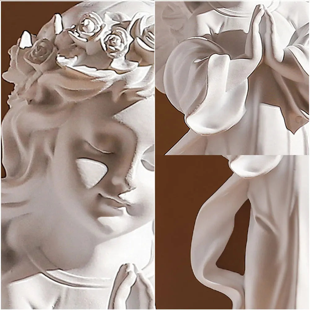Praying Angel Figurine European Style Cute Angel Ornaments Waterproof Desktop Angel Decor Outdoor Garden Decor