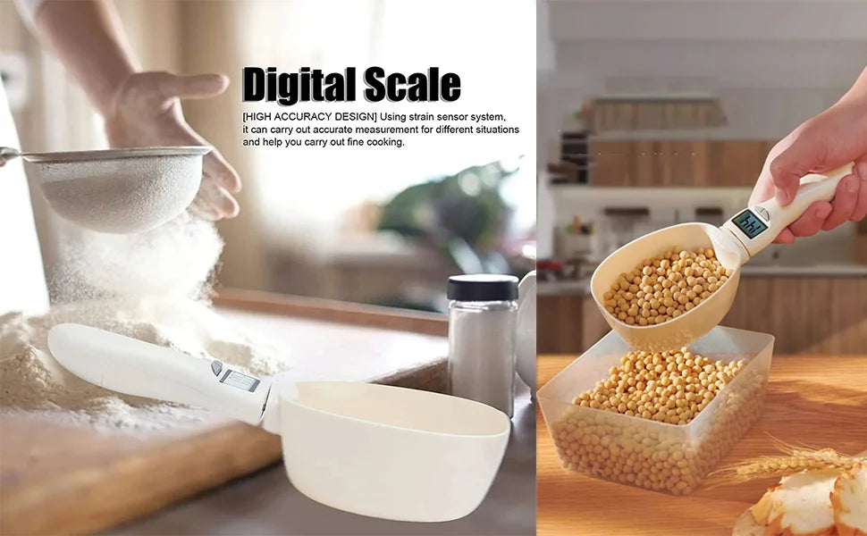 LCD Digital Measurement Adjustable Weighing Spoon Kitchen Scale Electronic Measuring Spoon Coffee Powder Scale Baking Scale Pet