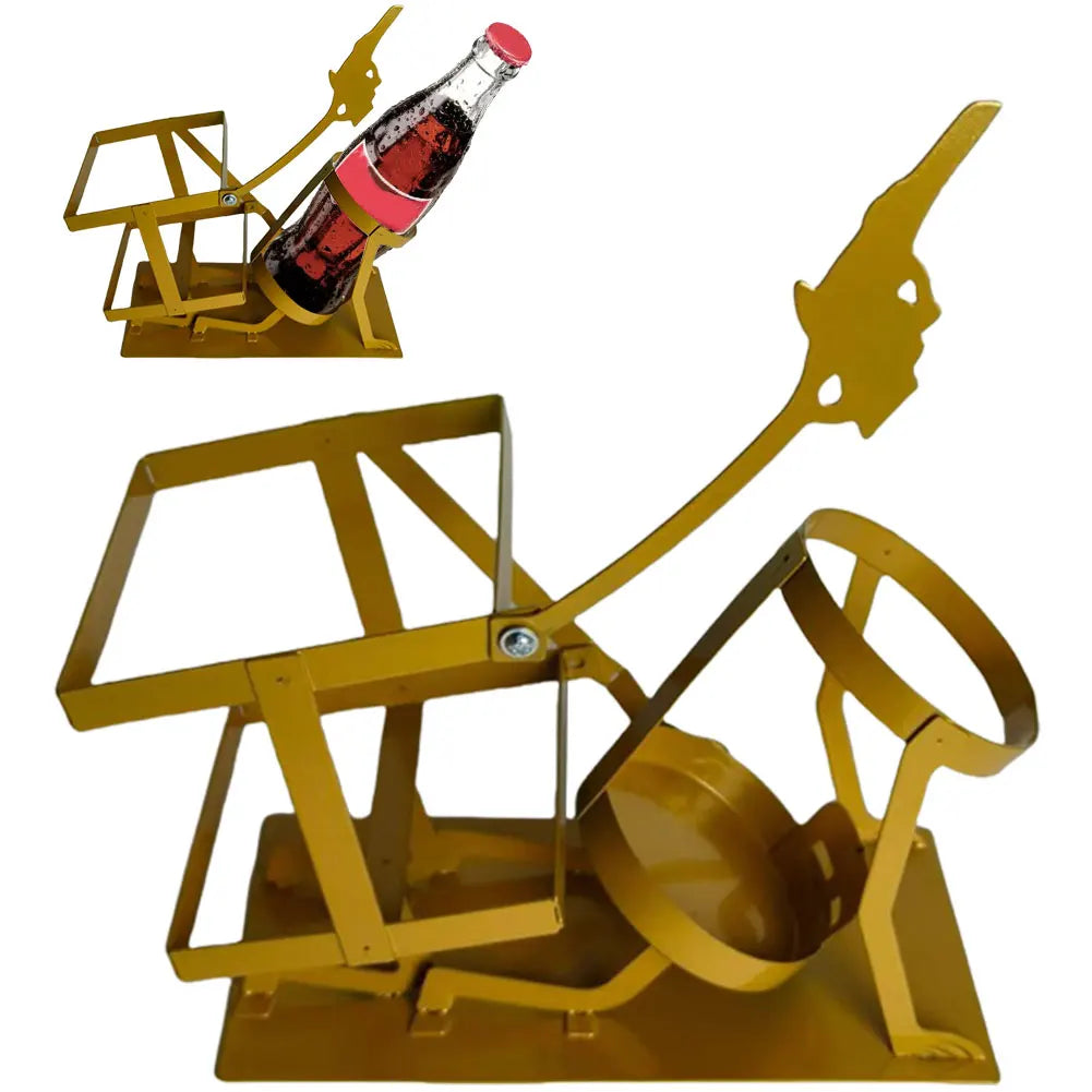 Retro Metal Red Wine Rack Skull Skeleton Design Wine Holder Skull Metal Wine Rack for Home Kitchen Bar Table Decoration