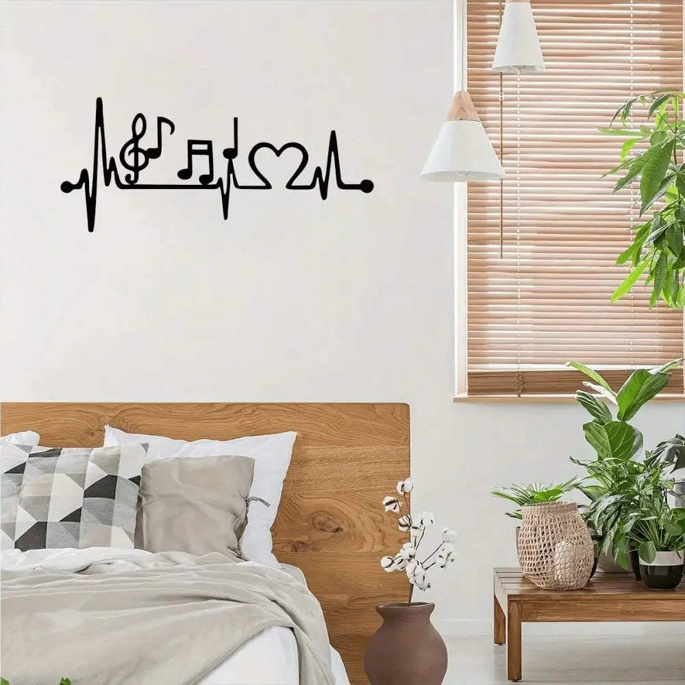 Music & Love Metal Wall Art - Couple-Themed Decor for Indoor/Outdoor Use. Ideal Anniversary Gift for room, or Dining Room.