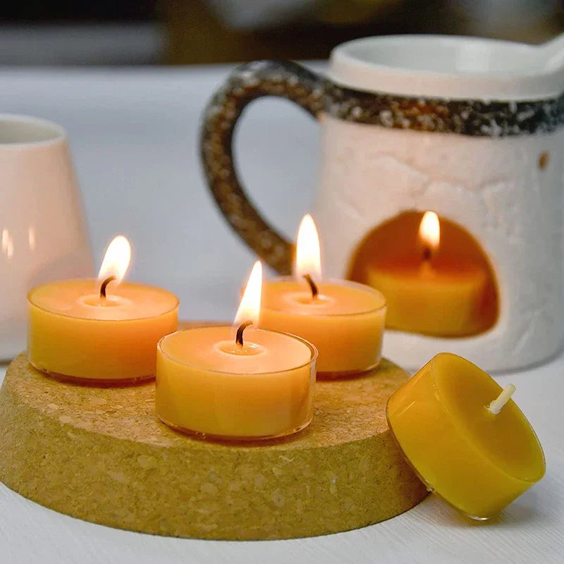 6/12Pack Beeswax Honey Candles for Ritual Tealight Candles Church Prayer Religous Prayer Candles Wholesale Decor Party Birthday