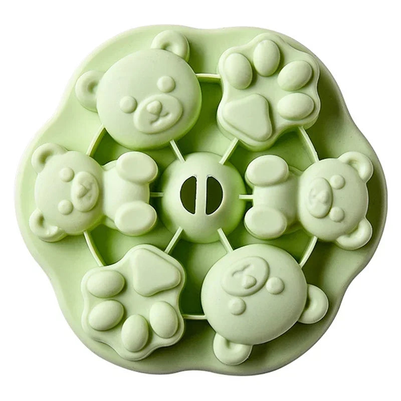 Silicone Cake Mold Steamed Pastry Mold Cartoon Chocolate Mold Baby Auxiliary Food Tools With Lid Cake Decoration Resin