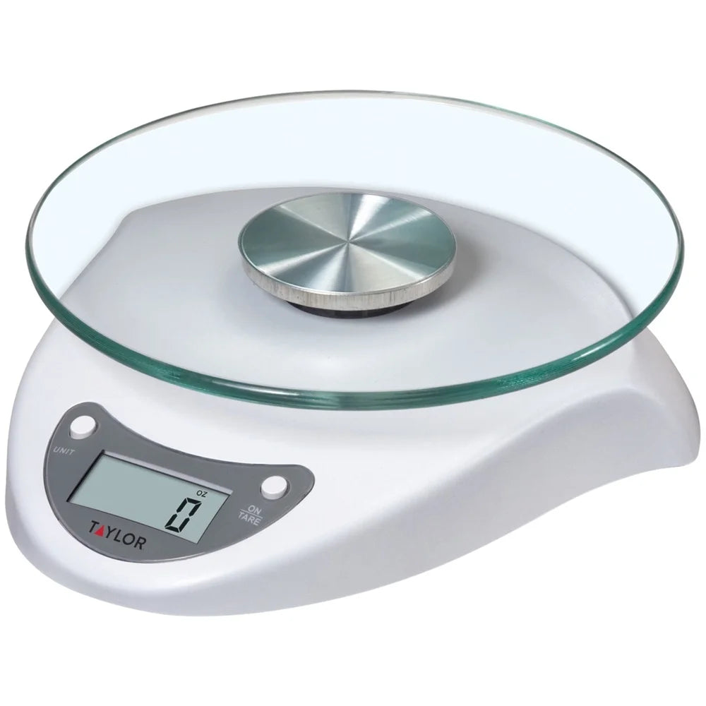 Digital Glass Kitchen Scale 6.6lb Capacity LCD Display Easy Tare Portion Control Compact Design Battery Included Stain Resistant