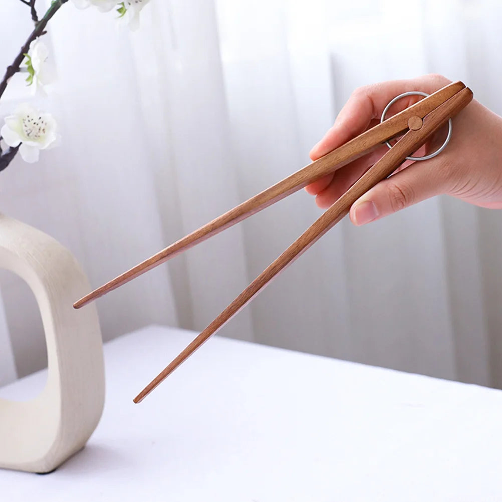 Food Clip Kitchen Tongs Things for Kitchens Cooking Clamp Tweezers Utensils Household Toasters Wooden