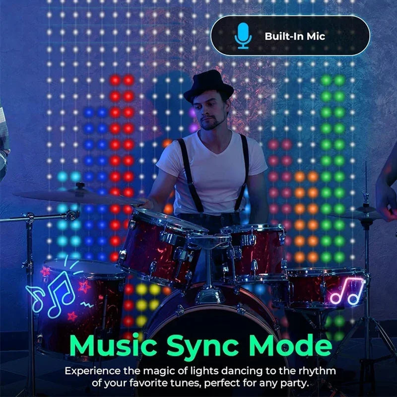 Smart LED Curtain Lights RGB Light String App Control Waterproof DIY Fairy Light USB Plug Text Pattern for Party Room Decoration