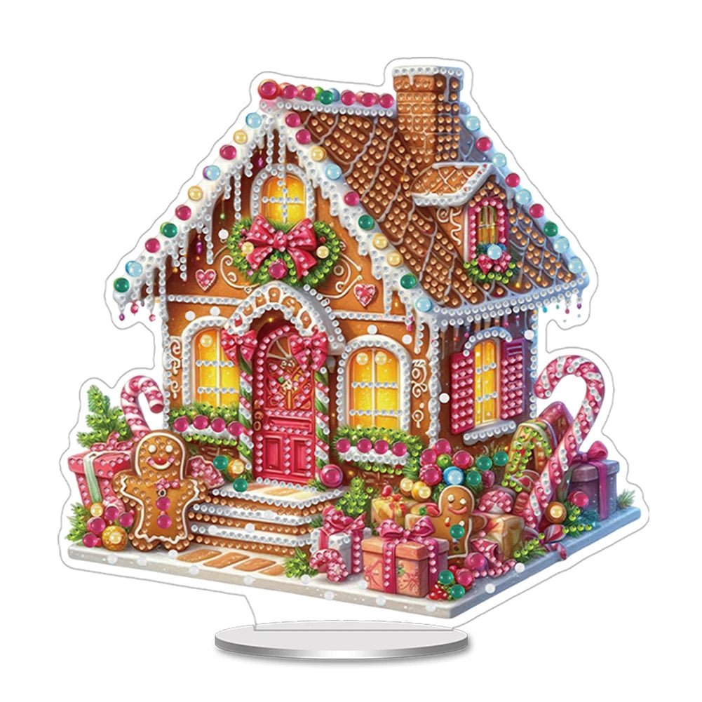 Christmas Special Shaped Desktop Diamond Art Kits Acrylic Diamond Painting Desktop Ornaments Kit for Home Office Desktop Decor
