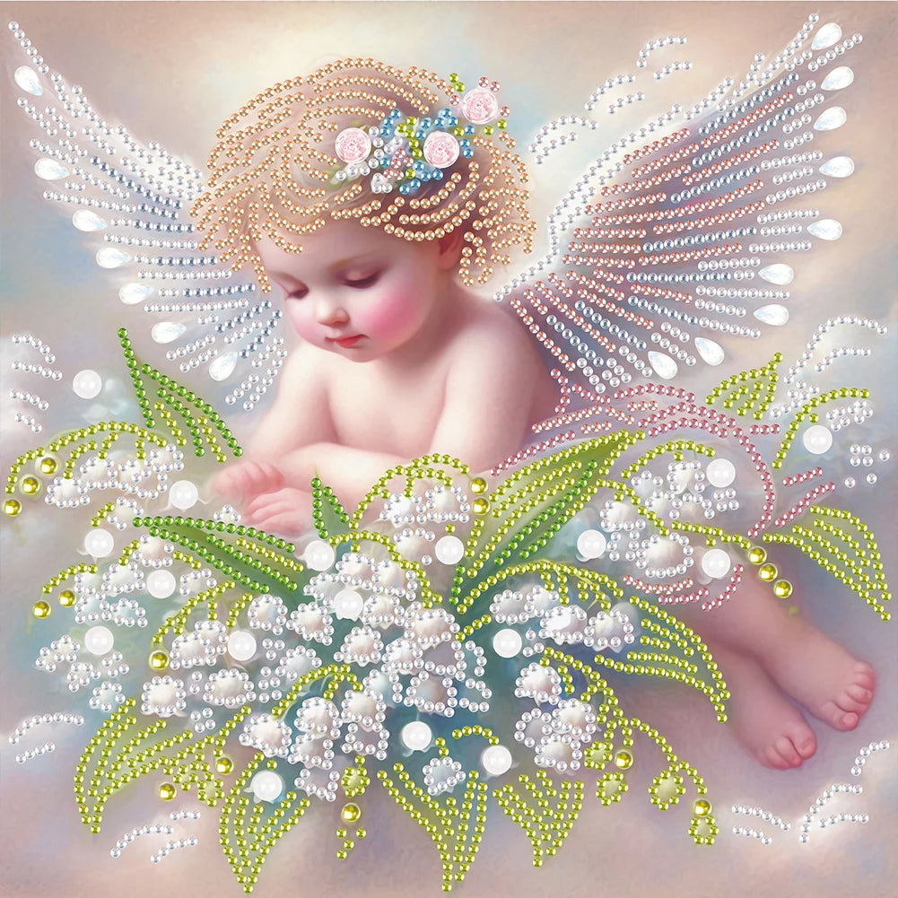 5D DIY Partial Special Shaped Drill Diamond Painting Kit Angel Child Decoration